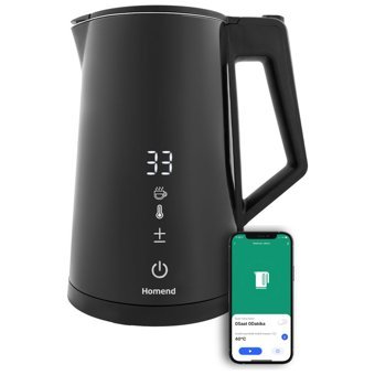 Homend Smart Heatrow Paslanmaz Çelik 1.7 lt 2200 W Klasik Mat Siyah Kettle