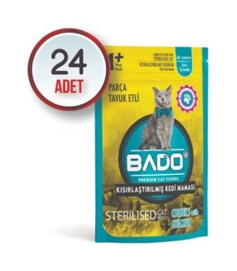 Bado Kısırlaştırılmış Tavuk Yetişkin Yaş Kedi Maması 85 gr