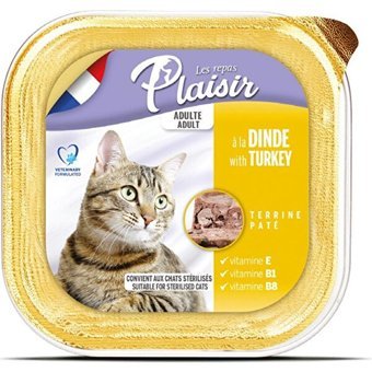 Plaisir Terrine Pate Hindi Yetişkin Yaş Kedi Maması 12x100 gr