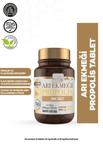 Bee'O Up Arı Ekmeği Propolis Propolis Emme 120 Tablet