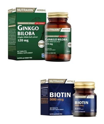 Nutraxin Ginkgo Biloba 60 Tablet + Biotin 30 Tablet