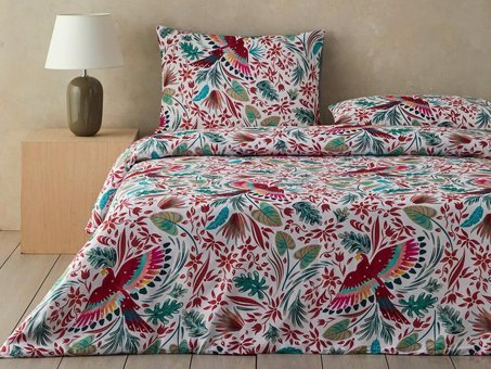 English Home Parrot Fantasy Çift Kişilik Nevresim Seti Yeşil