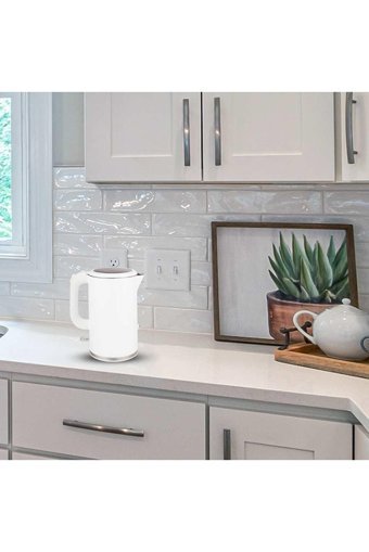 Kumtel Paslanmaz Çelik 1.7 lt 2200 w Işıklı Klasik Beyaz Kettle