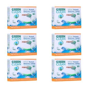 Green Clean Bitkisel Tablet Bulaşık Makinesi Deterjanı 6x30 Adet