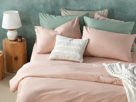 English Home Novella Premium Soft Cotton Tek Kişilik Nevresim Takımı Gül Kurusu