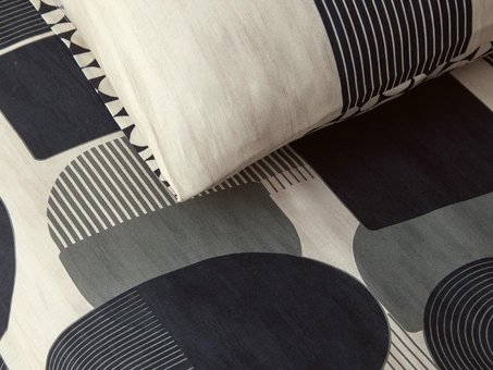 English Home Geodesic Baskılı Soft Cotton Tek Kişilik Nevresim Seti Antrasit - Yeşil
