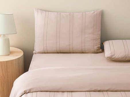 English Home Fancy Premium Soft Cotton Tek Kişilik Nevresim Takımı Gül Kurusu