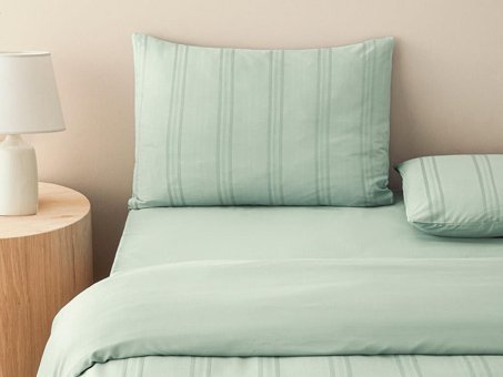 English Home Fancy Premium Soft Cotton Tek Kişilik Nevresim Takımı Seledon