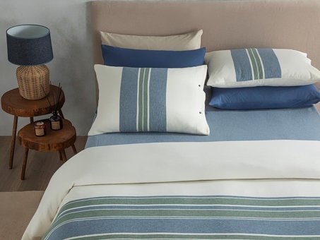English Home Winter Soft Tek Kişilik Nevresim Takımı Lacivert-Yeşil