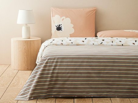 English Home Mono Bloom Pamuk Tek Kişilik Nevresim Takımı Krem