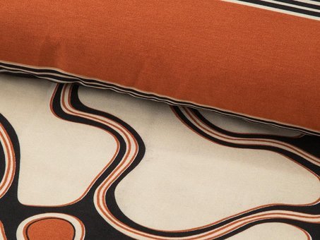English Home Abstract Art Baskılı Soft Cotton Tek Kişilik Nevresim Seti Bej