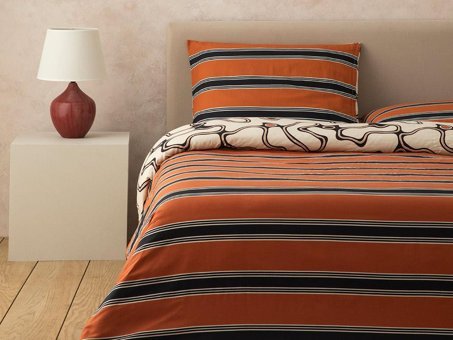 English Home Abstract Art Baskılı Soft Cotton Tek Kişilik Nevresim Seti Bej