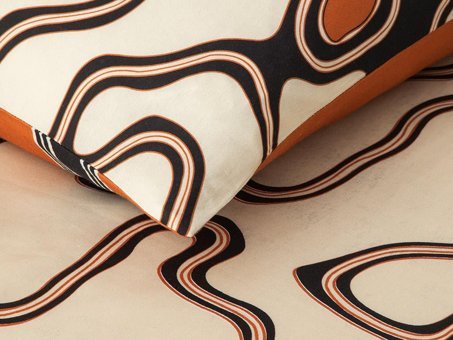 English Home Abstract Art Baskılı Soft Cotton Tek Kişilik Nevresim Seti Bej