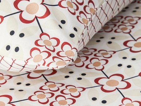 English Home Retro Glam Pamuk Tek Kişilik Nevresim Takımı Kırmızı