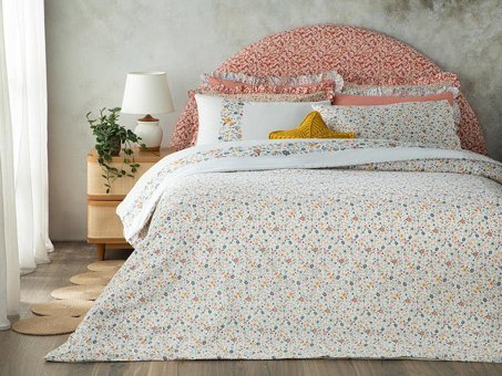 English Home Bloomy Lines Pamuklu Tek Kişilik Nevresim Seti Sarı