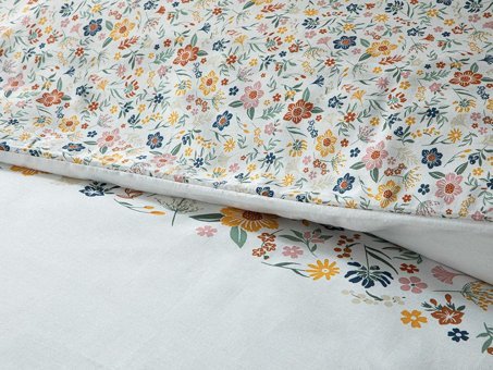 English Home Bloomy Lines Pamuklu Tek Kişilik Nevresim Seti Sarı