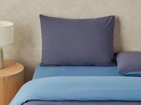 English Home Placid Yıkamalı Pamuk Tek Kişilik Nevresim Takımı Lacivert-Mavi