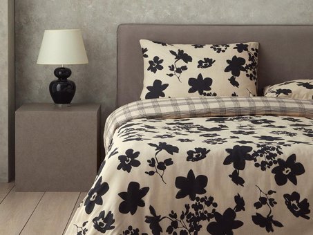 English Home Cosmos Garden Baskılı Soft Cotton Tek Kişilik Nevresim Seti Bej