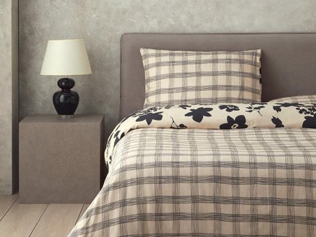 English Home Cosmos Garden Baskılı Soft Cotton Tek Kişilik Nevresim Seti Bej