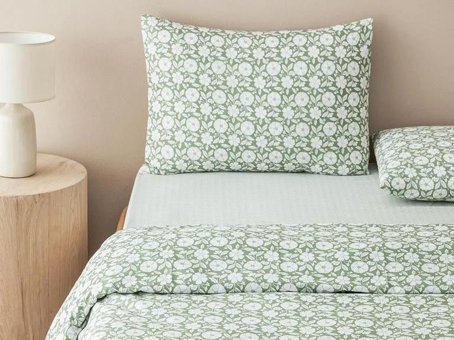 English Home Parterre Kolay Ütülenir Tek Kişilik Nevresim Takımı Açık Yeşil
