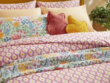 English Home Sunny Side Kolay Ütülenir Tek Kişilik Nevresim Pembe