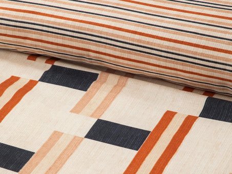English Home Timeline Baskılı Soft Cotton Tek Kişilik Nevresim Seti Terracotta