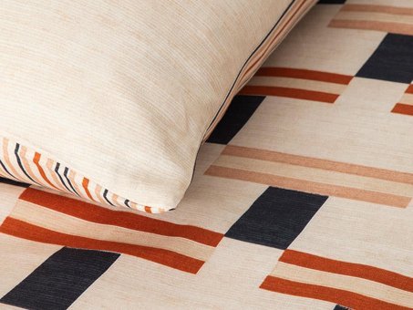 English Home Timeline Baskılı Soft Cotton Tek Kişilik Nevresim Seti Terracotta