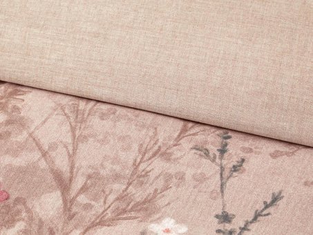 English Home Sweet Spring Baskılı Soft Cotton Tek Kişilik Nevresim Takımı Gül Kurusu