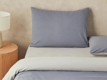 English Home Placid Yıkamalı Pamuk Tek Kişilik Nevresim Takımı Gri-Taş