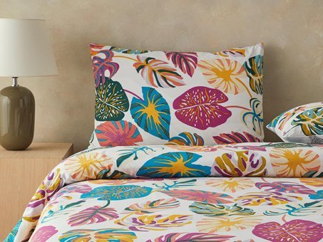 English Home Leaf Jungle Tek Kişilik Nevresim Seti Fuşya