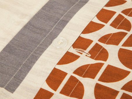 English Home Dynamic Square Baskılı Soft Cotton Tek Kişilik Nevresim Seti Bej – Terracotta