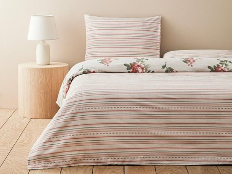 English Home Rose Bouquet Kolay Ütülenir Tek Kişilik Nevresim Takımı Pembe