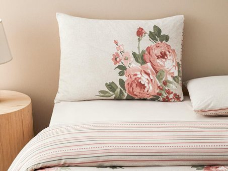 English Home Rose Bouquet Kolay Ütülenir Tek Kişilik Nevresim Takımı Pembe