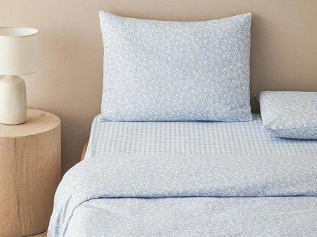 English Home Liberty Blossom Kolay Ütülenir Tek Kişilik Nevresim Takımı Mavi