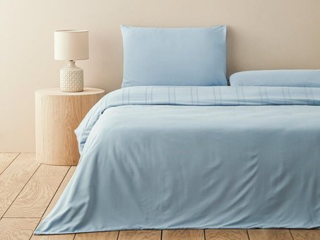 English Home Fancy Premium Soft Cotton Tek Kişilik Nevresim Takımı Mavi