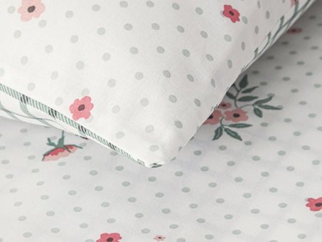 English Home Bloomy Dots Pamuklu Tek Kişilik Nevresim Seti Pembe
