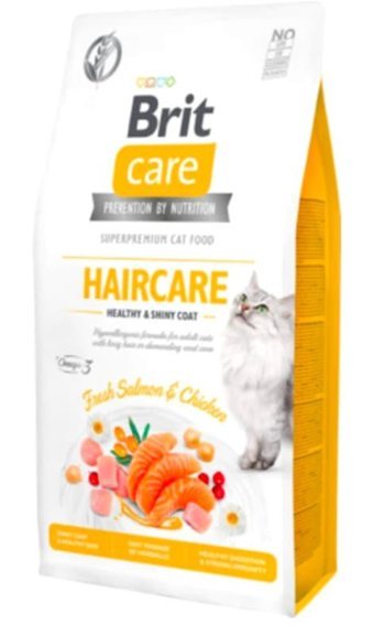Brit Care Grain Free Hair Care Healthy & Shiny Coa Somonlu Tavuklu Yetişkin Kuru Kedi Maması 2 kg