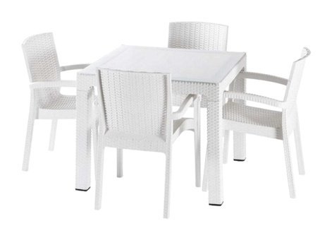Violet Plastik 4'lü Bahçe Koltuğu Beyaz