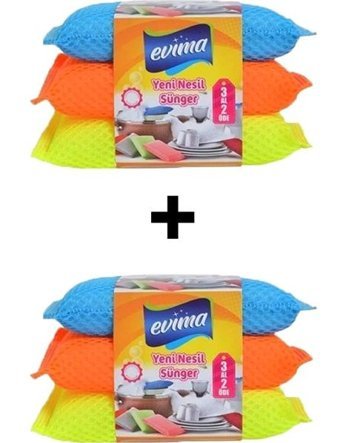 Evima Yeni Nesil Sihirli Bulaşık Süngeri 6x2'li