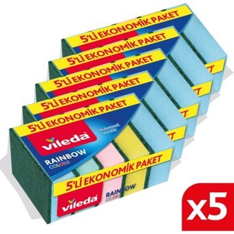 Vileda Rainbow Colors Bulaşık Süngeri 5x5'li