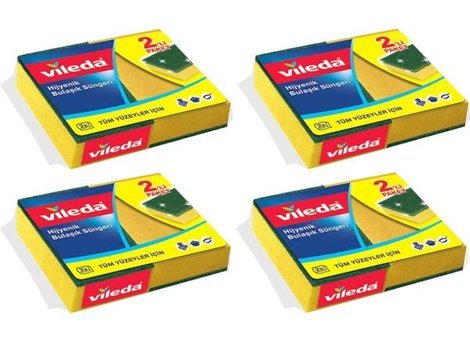 Vileda Hijyenik Bulaşık Süngeri 4x2'li