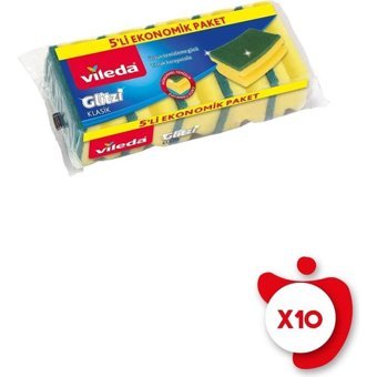 Vileda Oluklu Bulaşık Süngeri 10x5'li