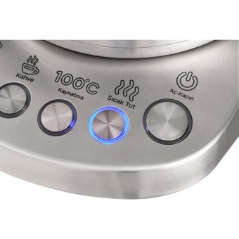Vestel S3000 Çelik 1.7 lt 2200 W Işıklı Modern Gri Kettle