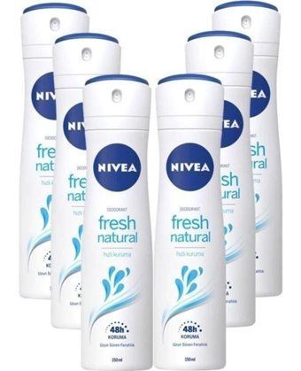 Nivea Fresh Natural Sprey Kadın Deodorant 6x150 ml
