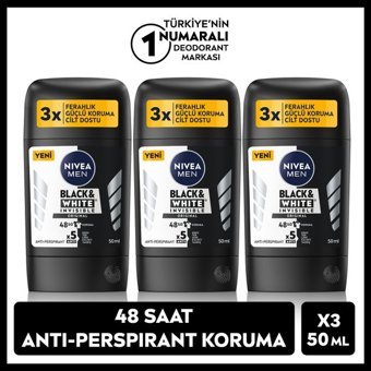 Nivea Black&White Invisible Original Roll-On Erkek Deodorant 3x50 ml