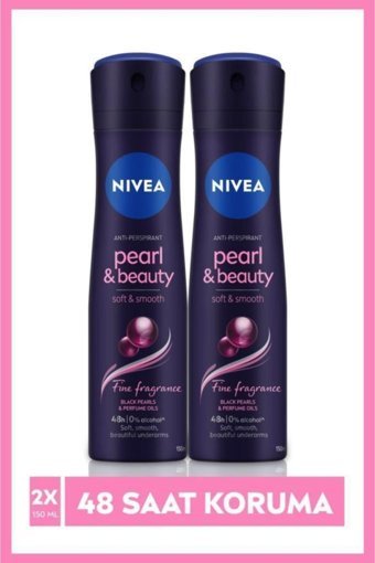 Nivea Pearly Beauty Fine Fragrance Antiperspirant Sprey Kadın Deodorant 2x150 ml