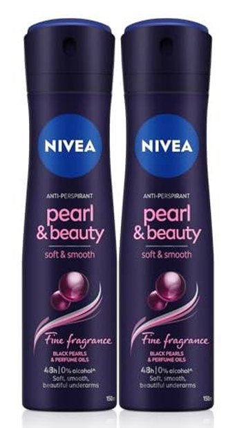 Nivea Pearly Beauty Fine Fragrance Antiperspirant Sprey Kadın Deodorant 2x150 ml