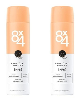 8X4 No.6 Juicy Splash Sprey Unisex Deodorant 2x150 ml