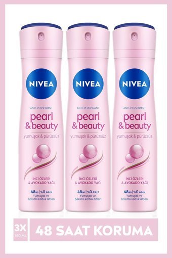 Nivea Pearl & Beauty Sprey Kadın Deodorant 3x150 ml