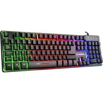 Rampage Cypher KM-RX9 Işıklı Ergonomik Siyah Kablolu Klavye Mouse Seti